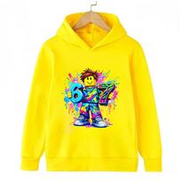 New Roblox Game 67 Digital Print Kids Autumn and Winter Hoodie for Boys and Girls Casual Top Childrens Birthday Graphic Tops 160 yellow