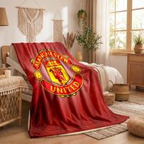 Manchester United themed vilnonis pledas Jaukus minkštas pliušinis pledas miegamojo, sofos, kelionėms 75x90cm
