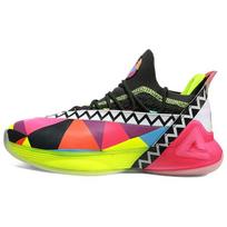 Peak Parker 7th Generation Comfortable Versatile Leather Shock Absorbing Non-Slip Wear-Resistant Mid-Top Basketball Shoes Men sneakers Rainbow E93333A 41 black