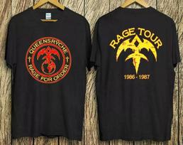 Vintage Queensryche Rage For Order Concert Tour T-Shirt XL brown