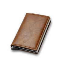 Anti Rfid Carbon Fiber ID Credit Card Holder Men Wallets Mini Automatic Pop up Bank Cardholder Case Minimalist Vallet Choice ruda
