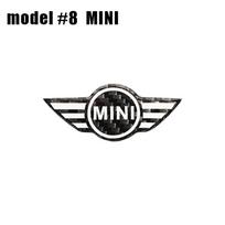 1 vnt. Automobilio stiliaus vairo emblemos lipdukai MINI Cooper One S JCW Countryman R50 R52 R53 R55 R56 F54 F55 F56 F60 black