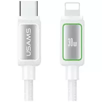 USAMS SJ816 U110 data transfer and charging cable | USB-C to Lightning | 30W | 1.2m | white