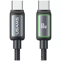 USAMS SJ815 U110 data transfer and charging cable | USB-C to Lightning | 60W | 1.2m | black