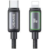 USAMS Al-Alloy SJ816 U110 RGB Fast Charging 30W USB-C to Lightning Cable 1.2 m black