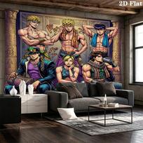 Jojos Bizarre Adventure Wall Tapestry Aesthetic Wall Hanging Printed Fabric Blanket Decorative Tapestries For Bedroom Living Room Home Decor 130cm x 150cm