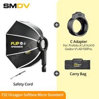 SMDV Flip 32 Quickly Release Parabolic Softbox for A2 Godox V1 V860III AD100PRO AD300PRO AD200 AD200PRO Flash Soft Box