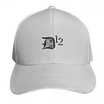 D12 Band Eminem Baseball Cap Adjustable Buckle Closure Moisture Wicking Quick Dry Curved Brim Classic Fit white