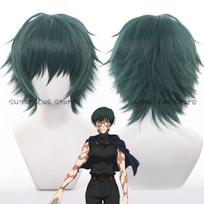 Maki Zenin Anime Cosplay Perukas Žali Trumpi Plaukai Akiniai Shimetsu Kaiyuu Helovinas Kalėdos Vaidmenų Žaidimo vakarėlio Rekvizitas Moterims Merginoms One Size black
