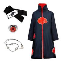Suaugusiųjų apsiaustas Vaikų chalatas, Unisex Vyriškas apsiaustas Anime Cosplay Helovino kostiumas Striukė su galvos juosta Žiedu Moterims 135 black