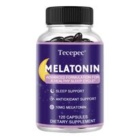Tecepec Melatoninas 10 mg kapsulės, pažangi sudėtis, miego palaikymas, 120 kaps. 120 Capsules