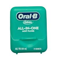 Dental Floss, Oral-B, Glide, All-In-One, Break Resistant, Smooth Texture, Mint Flavor, 44M 44m