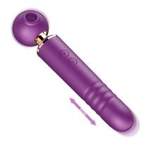 SuperLove 3in1 Ultimate Suction Pulsation Thrusting Massage Wand Purple