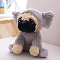 Įdarytas Shar Pei pliušinis šuo gyvūnų imitacijos mopsas šuniukas žaislas įdarytas mielas augintinis 20cm rožinė