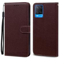 OPPO A54 dėklas A54 5G piniginės odinis atverčiamas dėklas OPPO A54 5G dėklui CPH2239 CPH2195 OPPOA54 A 54 smūgiams atsparus telefono dėklas Fundas OPPO A54 (A54 4G) kava