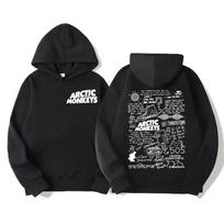 Retro roko Arctic Monkeys muzikos albumas Grafiniai gobtuvai Vyriški vintažinis negabaritinis Hip Hop Hoodie Punk megztinis Tour Dvipusis XL black