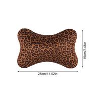 2Pcs Ergonomic Car Pillows Headrest Neck Rest Cushion Support Seat Accessories Auto Leopard Print Safety Pillow Universal Decor smėlis