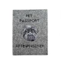 Affenpinscher, Affen, Affie - Dog passport case, document case, gift for the traveller from the Art-Dog brand pilka spalva