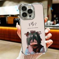 A-Attack On T-Titan Mikasa Plating Phone Case For Iphone 16 17 Pro Max Air 16E 14 15 Plus 12 13 Mini Anti-Fall Airabag Cover iPhone 13 Pro gray