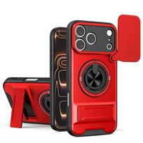 For Motorola Moto Edge 70 60 50 Fusion G86 G75 G54 G55 G67 Case Slide Camera Cover Lens Protector with 360 Rotating Ring Kickstand Shockproof Phone MOTO G06/G06 Power raudona