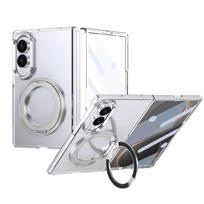 Samsung Galaxy Z Fold 8 dėklas Apsauginis HD Transportavimo 360 besisukantis žiedas Laikiklis Pilnas dangtelis su plėvele Mobiliojo telefono galinis dangtelis Galaxy Z Fold 8 gray