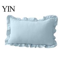 Shabby Chic Sofos Dekoracija, Raizgytas Pagalvės Užvalkalas, Medvilninis Langeliu Dėklas su Klostytu Kraštu, 18x18 Colių Senovinis Klostytas Užvalkalas 20x12 Colių Dekoratyvinis Užvalkalas 30*50cm I