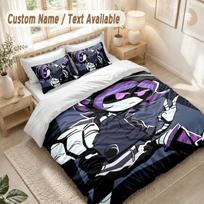 Murder Drones Bedding Set, 1 Duvet Cover & 2 Pillowcases Soft Comfortable Bedroom Home Textile Decor 135cmx200cm black