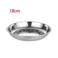 14-28cm Multi-Size Stainless Steel Plates Non-Magnetic Round Dinner Plates  For Dining 18cm