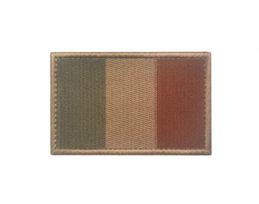 France Tricolor Shield Velcro Patch - Embroidered National ID Patch brown