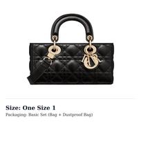 DIOR Lady D Joy Avikailio Rankinė Maža Moteriška Juoda M0613ONGE-M900 One Size 1 black