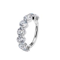 G23 ASTM F136 Titanium Full Inlaid CZ Clicker Hoop Multicolor Septum Helix Daith Cartilage Nose Body Piercing Jewelry 16G 1.2x8mm white