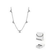 Pandora 925 Silver Cubic Zirconia Necklaces Women's Silver 393160C01 F-Original Box And Original Bag white