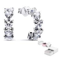 Pandora 925 Sterling Silver Earrings Women's Silver 293657C01 F-Brand Original Box white
