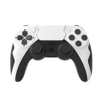 Wireless Bluetooth Game Controller Six‑Axis Gyro Touchpad Dual Vibration for PS PC balta