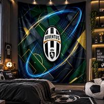 Sieninis gobelenas Juventus FC spaudinio audinys svetainei, miegamajam, namų dekoravimui 180cmx230cm