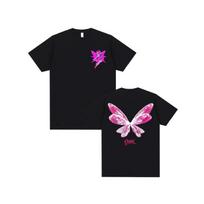 Omar Courtz  Por Si Manana No Estoy  Album 2026 T-Shirt - Butterfly & Spanish Text Graphic Tee For Men & Women, Harajuku Streetwear Round Neck Casual 5XL juoda