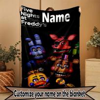 Custom Name Personalized Five Nights at Freddy's Print Blanket, Home Decor, Bedroom, Sofa, Camping, Couch, Gifts for Birthday ChristmasEnthusiasts 80cmx120cm brown