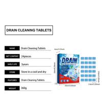 11Pcs Drain Cleaning Tablets Powerful Safe Sink Clog Remover, Household Pipe Freshener Deodorizer for Kitchen Bathroom Dorm Home A blue