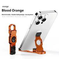 360° Rotating Fidget Spinner Phone Stand Keychain Foldable Portable Outdoor Travel Holder for iPhone Samsung Android Video oranžinė