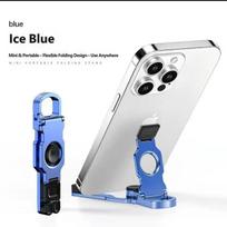 360° Rotating Fidget Spinner Phone Stand Keychain Foldable Portable Outdoor Travel Holder for iPhone Samsung Android Video mėlyna