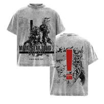 Metal Gear 2 Solid Snake Oversize Unisex Washed T-Shirt, Double Printed S black