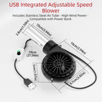 Adjustable Speed Handheld Barbecue Fan USB Power Supply BBQ Fan BBQ Air Enhancer  Camping Cooking Integrated black