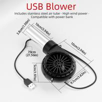 Adjustable Speed Handheld Barbecue Fan USB Power Supply BBQ Fan BBQ Air Enhancer  Camping Cooking Non-integrated black