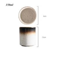 Keraminis arbatos puodelis Biuro vandens gėrimo puodelis Keraminis rankomis dažytas arbatos puodelis 150/200 ml F gray