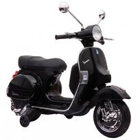 Vaikiškas elektrinis motociklas Vespa PX150 su ličio akumuliatoriumi, juodas, 107 × 51 × 80 cm
