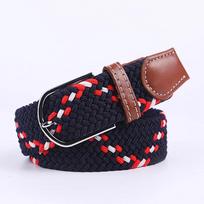 107/120/130cm UNISEX Kasdienis Megztas Sagtimi Segamas Moteriškas Diržas Austas Drobės Elastingas Išplečiamas Pintas Tampus Džinsų Diržas Vyrams 3.3cmX107cm black