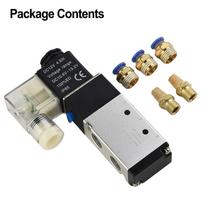 DC 12V 5 krypčių pneumatinis elektrinis solenoidinis vožtuvas Valdymo duslintuvai 1/8 UK