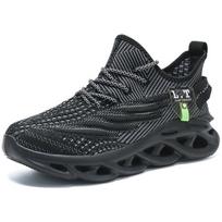 Men Sport Shoes Breathable Lightweight Odor Proof Wear Resistant Outdoor Mesh Black Running Shoes Athletic Jogging Walking Shoes 46 juoda