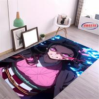NO.2 Classic Demon Slayer Kamado Nezuko Theme Carpet,Living Room Bedroom Office Kid Room of Choice,Non-slip Machine Washable Mat 40x60cm (16x24in)