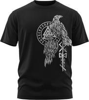 Odinas Varnas Huginas ir Muninas Valknut Rūna Skandinavų Mitologija Marškinėliai 100% Medvilnė Apvalus Kaklas Trumpomis Rankovėmis Vasaros Laisvalaikio Vyriški Marškinėliai L gray